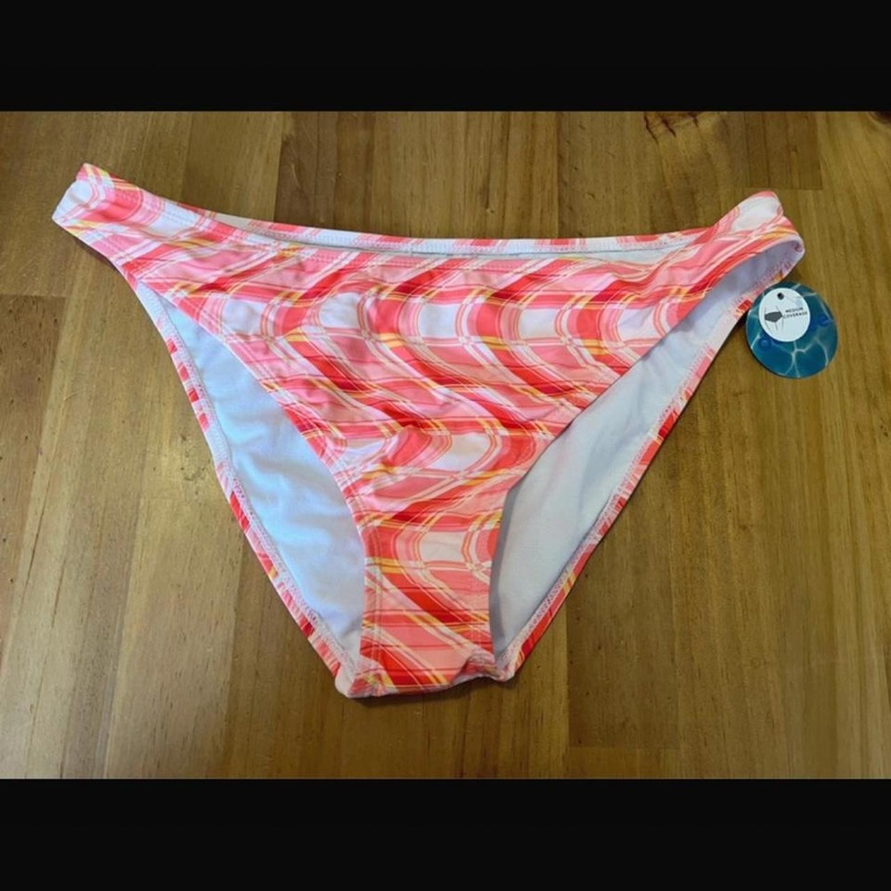 Decree High Leg Hipster Bikini Bottom Orange Pink Plaid Solar Healing XL